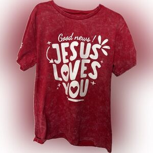 Jesus Loves You red t shirt womens size 3X NWT